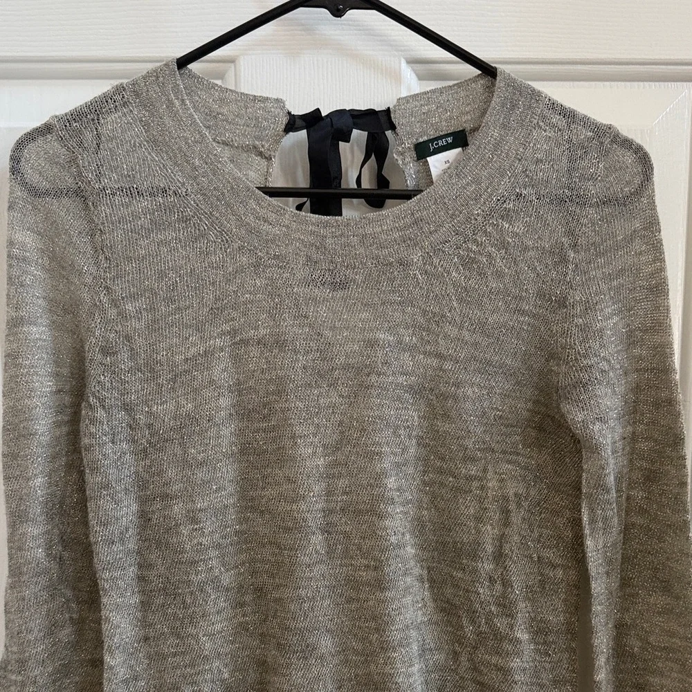 J. Crew Gray & Gold Metallic Sweater
